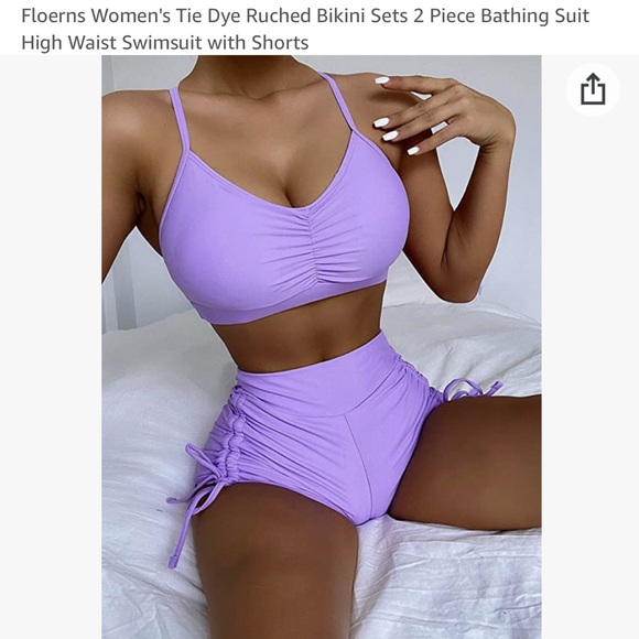 NWT Two Sets!!! Flowers Womens 2 Piece Bathing Suit with Shorts 💕 - Picture 3 of 9